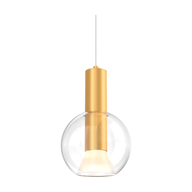 9″ 5CCT Blown Glass Pendant Gold