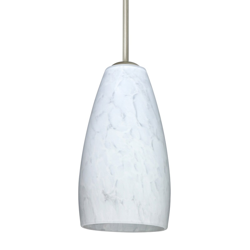 Besa 1BT-150919-LED-SN Besa Chrissy Pendant One Light Pendant Satin Nickel