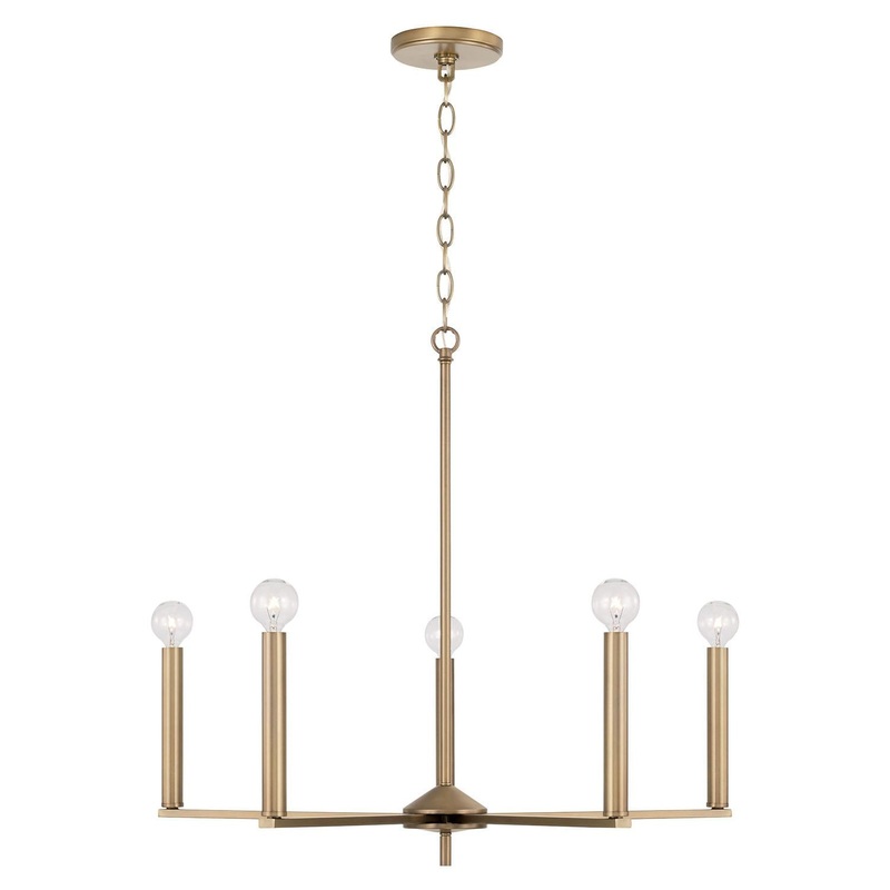 Capital Lighting 448651AD Portman 5 Light Chandelier Aged Brass