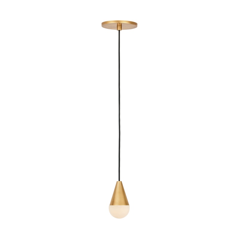 Cupola Alabaster 1-Light Pendant Hand Rubbed Antique Brass
