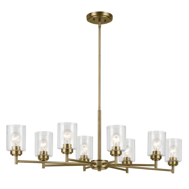 Eight Light Chandelier from the Winslow Collection in Natural Brass Finish by Kichler