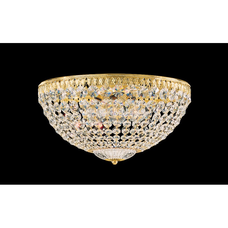 Five Light Flush Mount from the Petit Crystal Collection by Schonbek Gold Clear Heritage Crystal