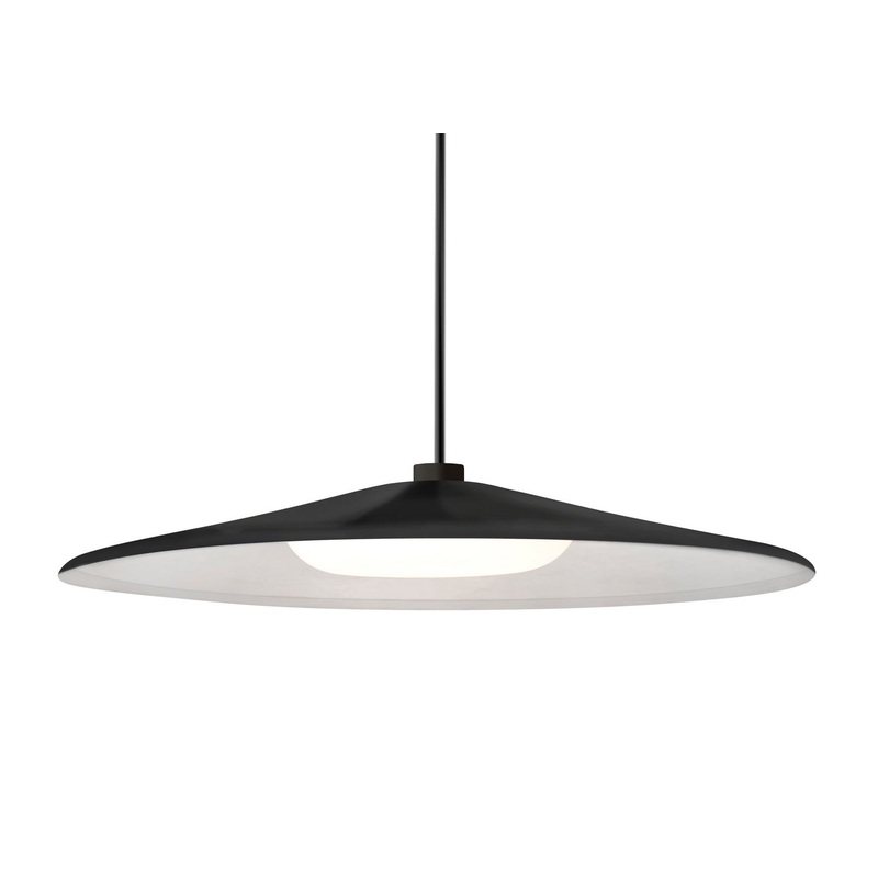 LED Pendant from the Swan Collection in Black Finish by Besa