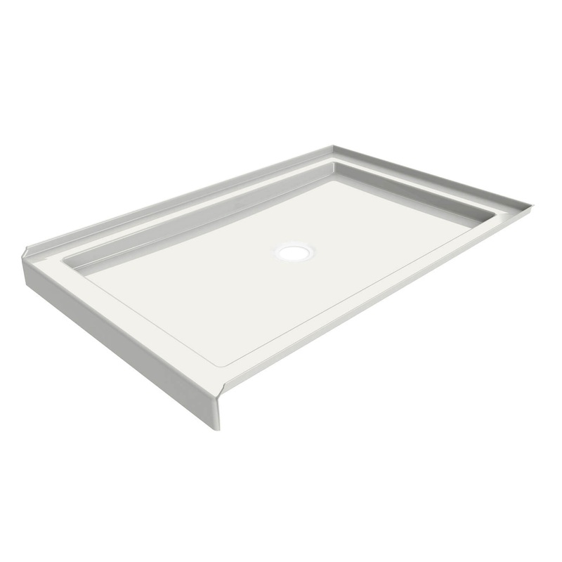 MAAX 410002-504-001-000 B3Round 4834 Acrylic Alcove Deep Shower Base in White with Center Drain