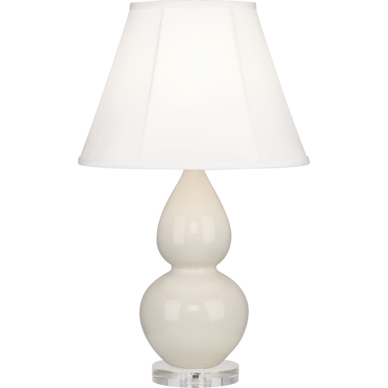 One Light Accent Lamp from the Small Double Gourd Collection in Bone Glazed w/Lucite Base Finish by Robert Abbey