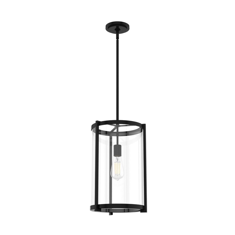 One Light Pendant from the Astwood Collection in Matte Black Finish by Hunter