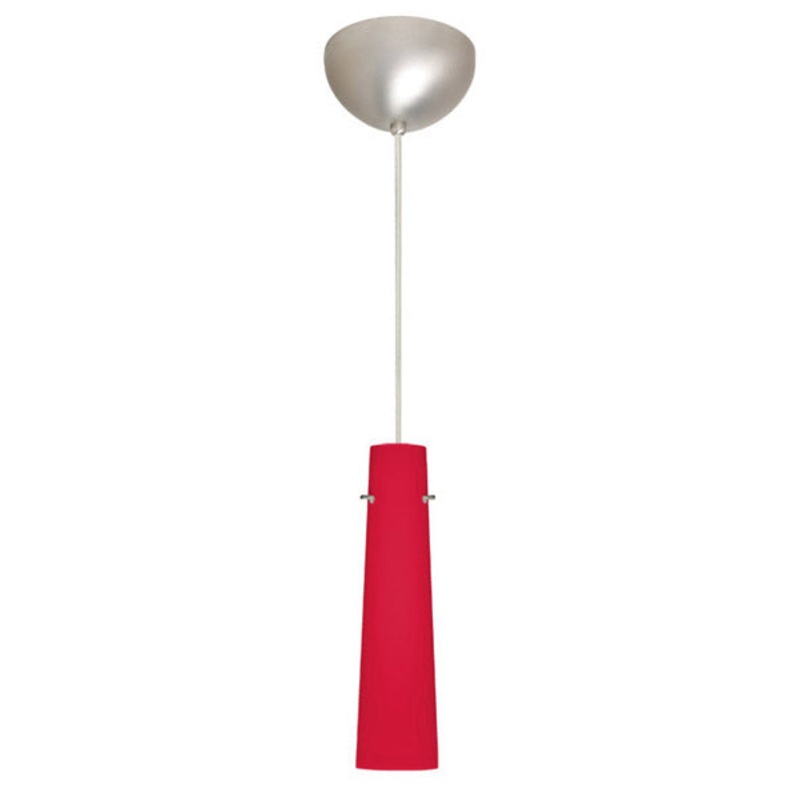 One Light Pendant from the Camino Collection in Satin Nickel Finish by Besa