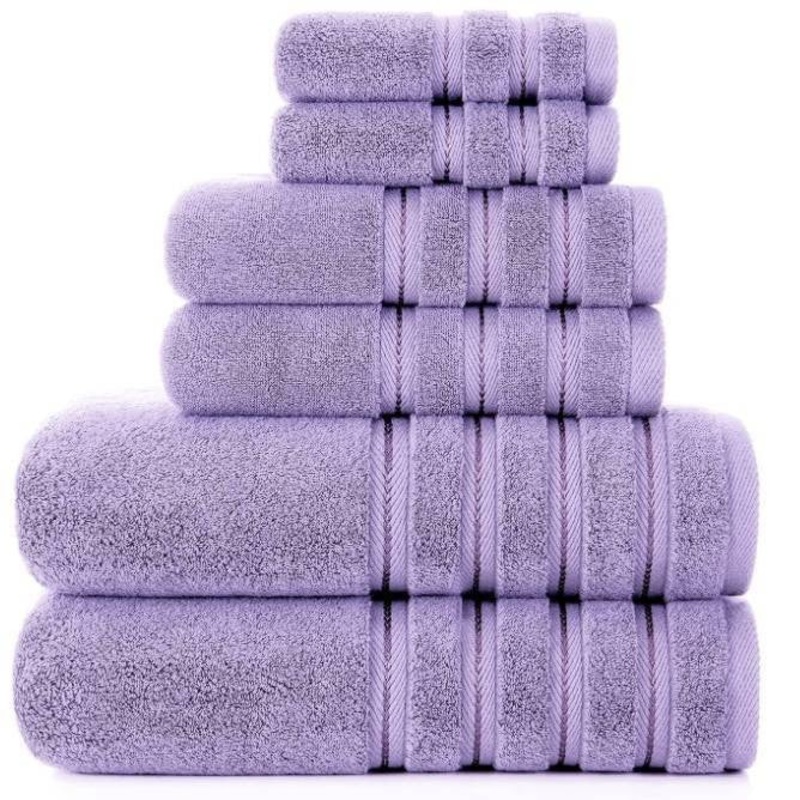 Purple Luxury 6-Piece Combed Cotton Towel Bale Set – Ultra Soft & Absorbent Bath, Hand, Face Towels