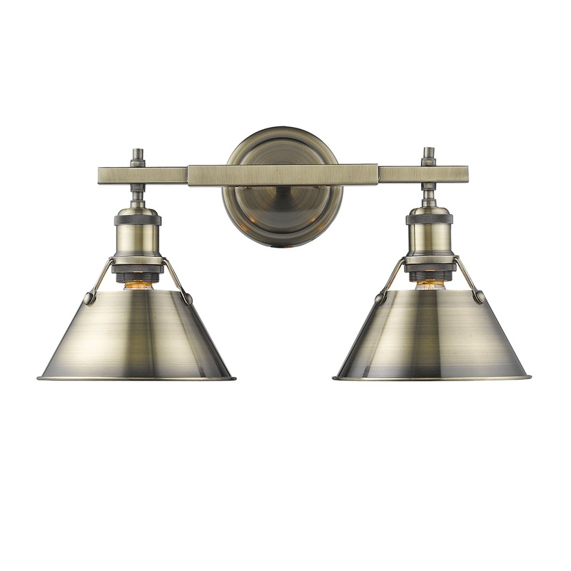 Two Light Bath Vanity from the Orwell Collection in Aged Brass Finish by Golden
