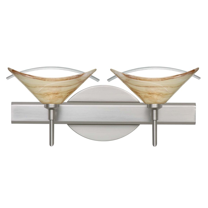 Two Light Wall Sconce from the Hoppi Collection in Satin Nickel Finish by Besa