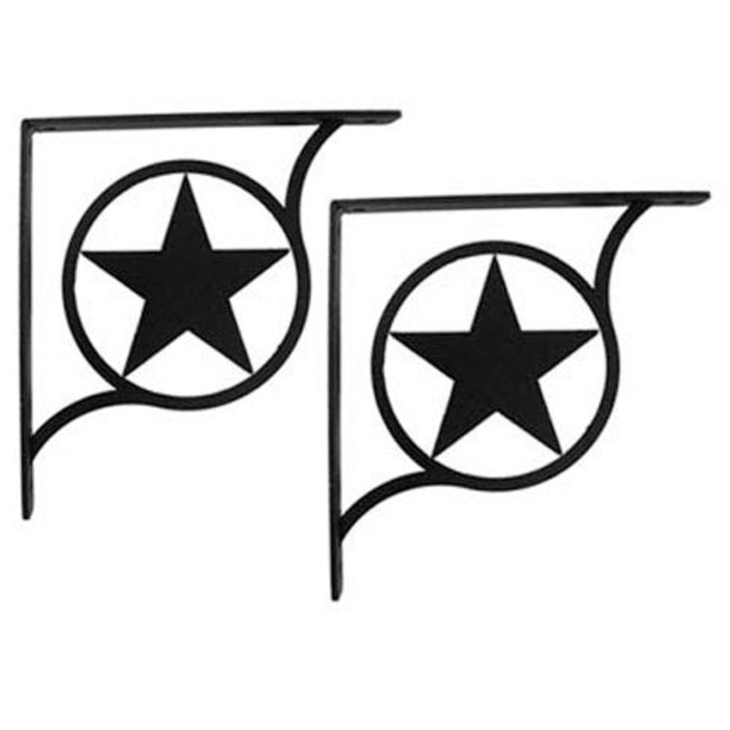 Village Wrought Iron SB-144-L Western Star Shelf Brackets Large (pair)