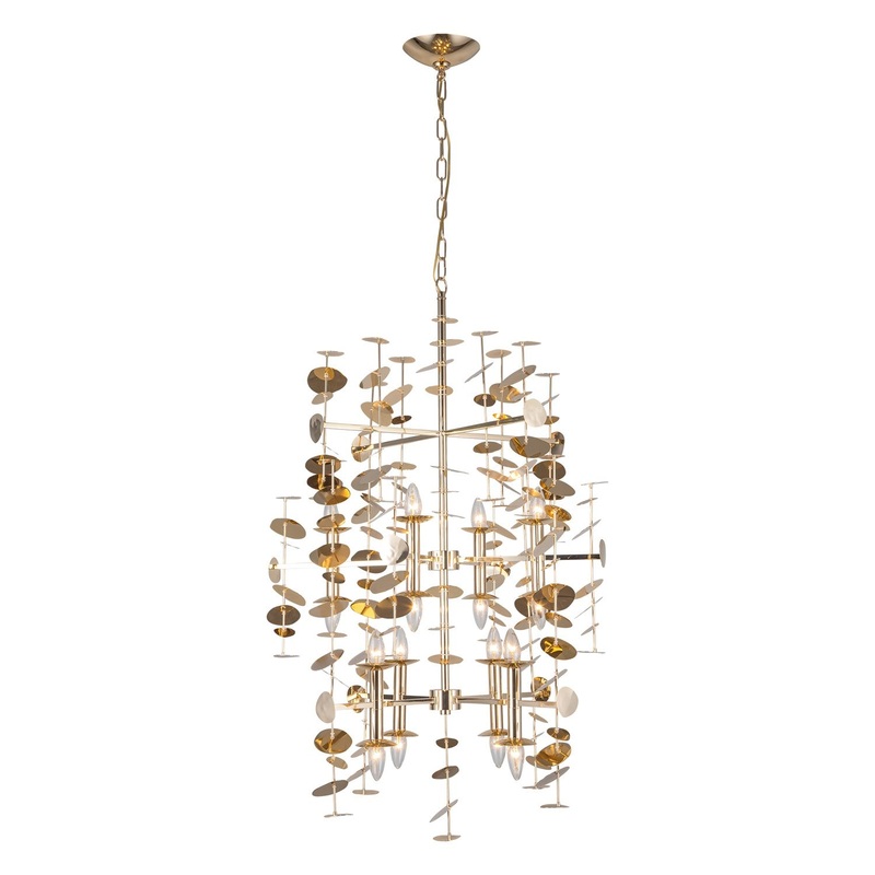 16 Light Chandelier from the Yukari Collection in Polished Brass Finish by Alora
