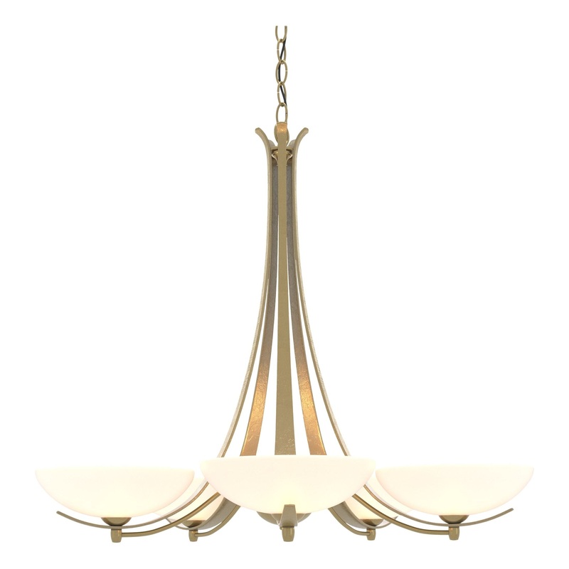 Aegis 5-Arm Chandelier Modern Brass