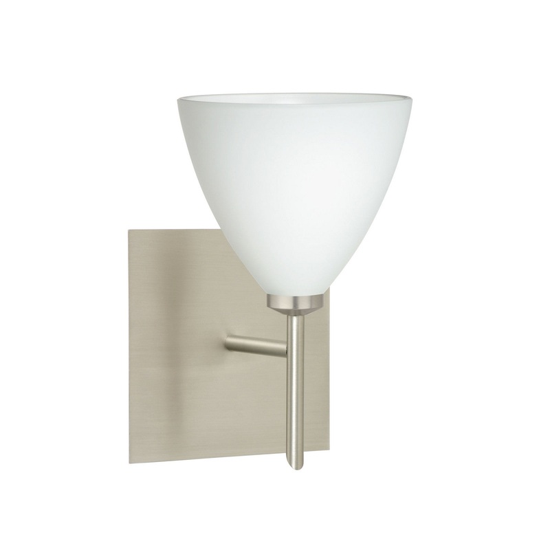 Besa 1SW-177907-SN-SQ Mia One Light Wall Sconce Satin Nickel