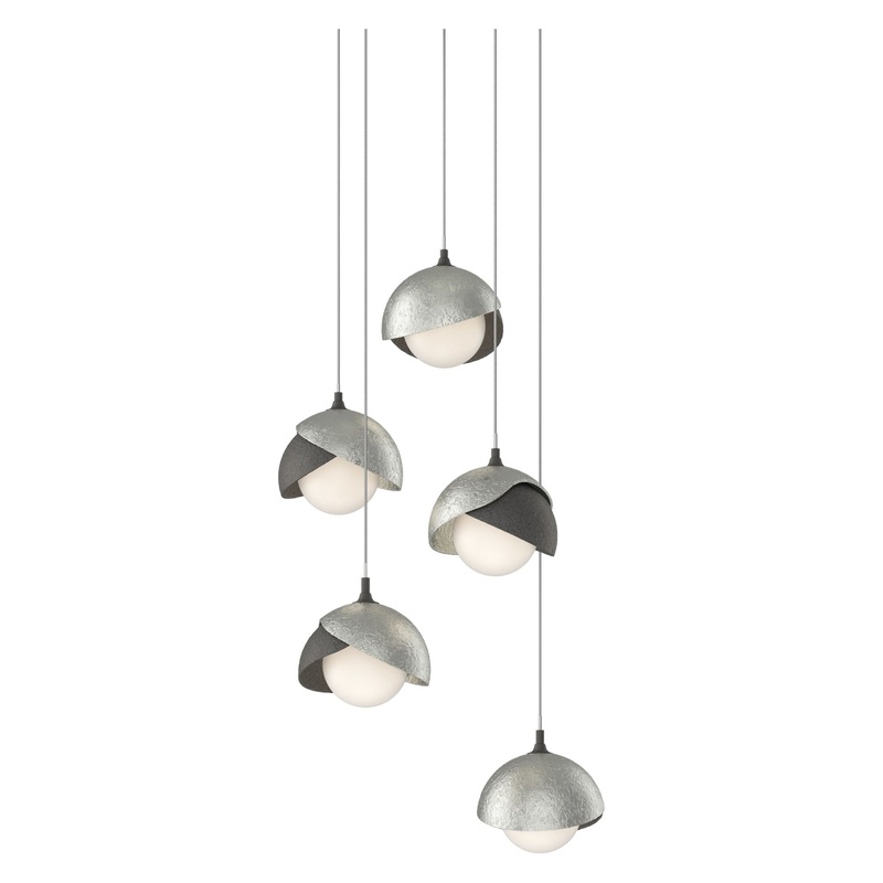 Brooklyn 5-Light Double Shade Pendant Natural Iron Sterling