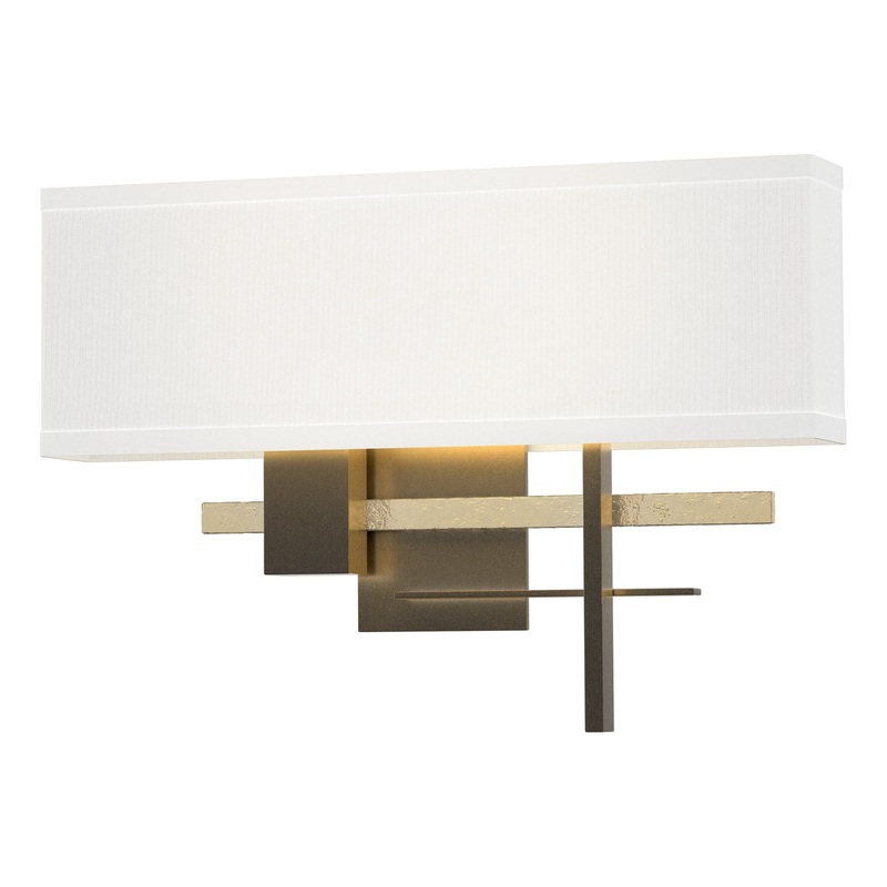 Cosmo Sconce Dark Smoke Modern Brass Natural Anna Shade (SF)