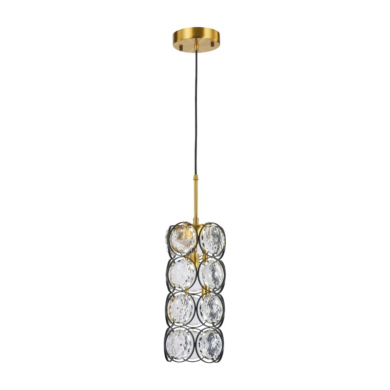 Ella 3-Light Pendant Antique Brass & Black
