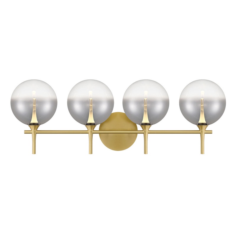 Iissa 4-Light Vanity Light Gold Smoked Glass