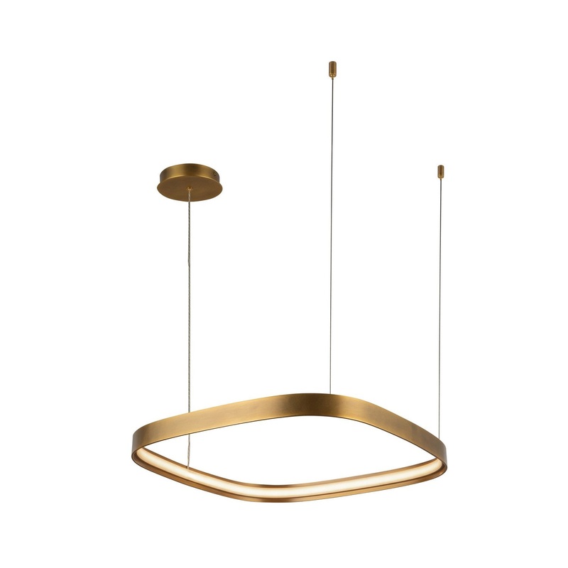 LED Pendant from the Yukon Collection in Vintage Brass Finish by Kuzco Lighting