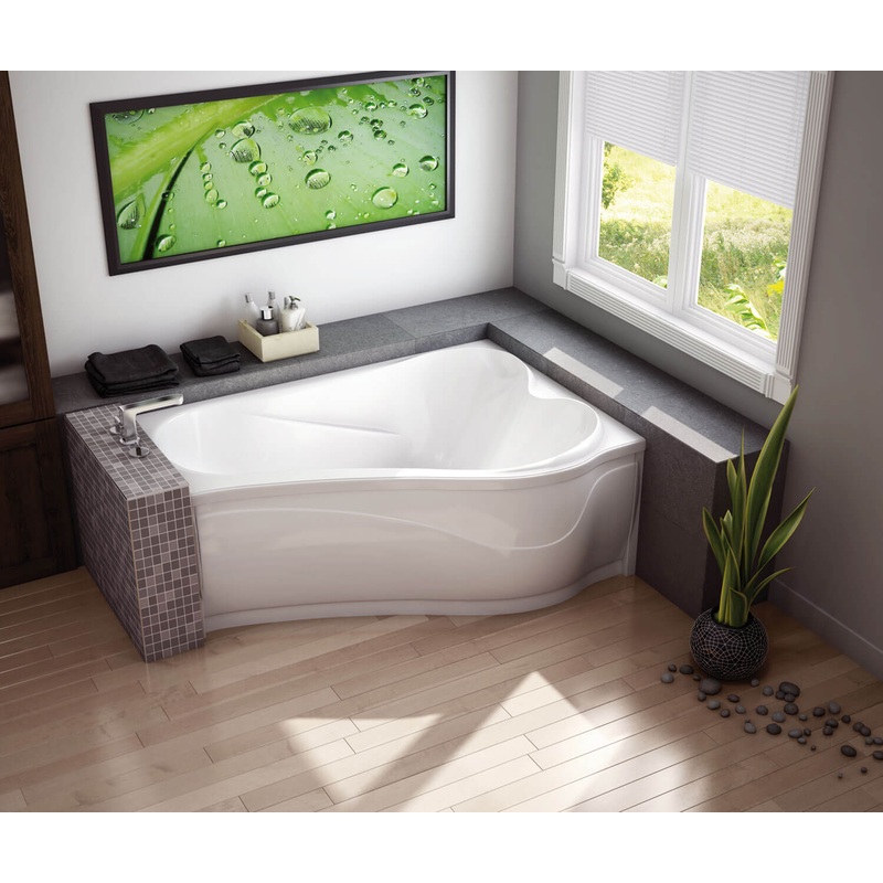 MAAX 105728-000-001-001 Murmur 6043 ASY Acrylic Drop-in Left-Hand Drain Bathtub in White
