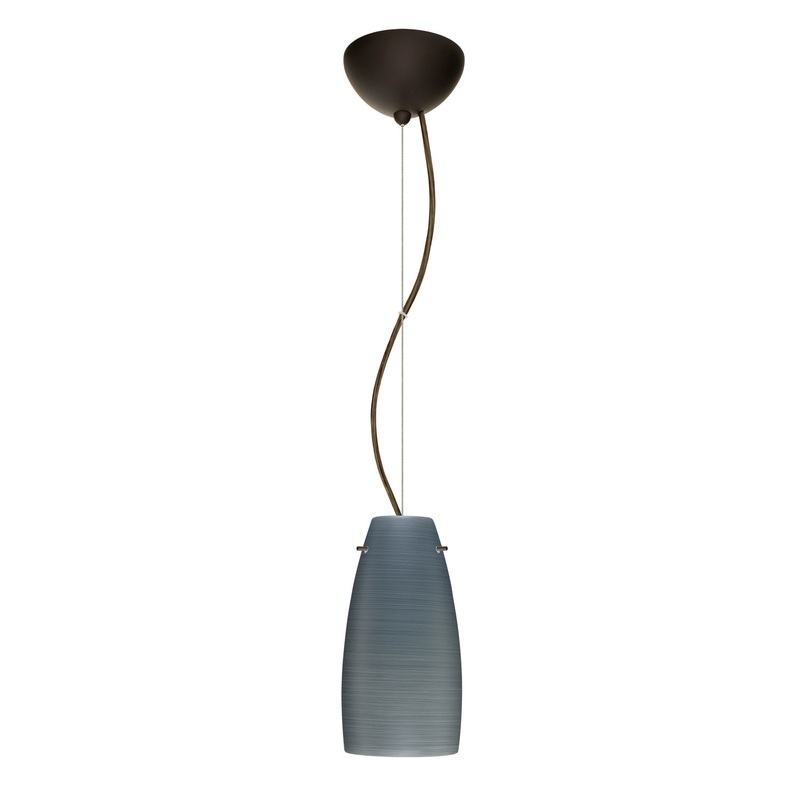 One Light Pendant from the Tao Collection in Bronze Finish by Besa