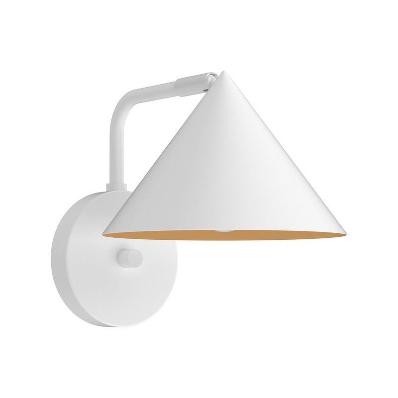 One Light Wall Sconce from the Remy Collection in Brushed Gold|Matte Black|White Finish by Alora