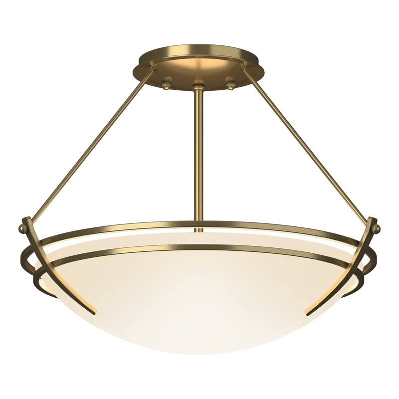 Presidio Tryne Semi-Flush Modern Brass Opal Glass (GG)
