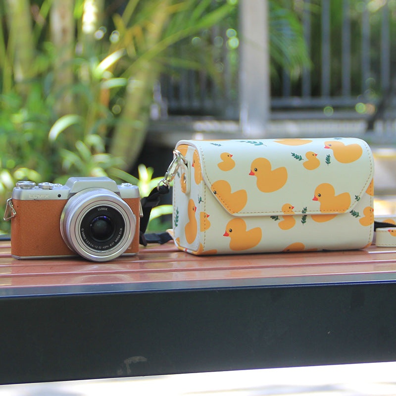 Yellow Duck PU Leather Camera Bag for Fujifilm X Canon G Olympus PEN – Compact Vintage Design