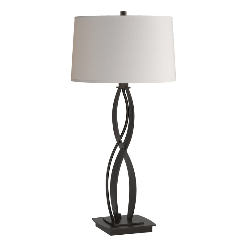 Almost Infinity Table Lamp Oil Rubbed Bronze Flax Shade (SE)