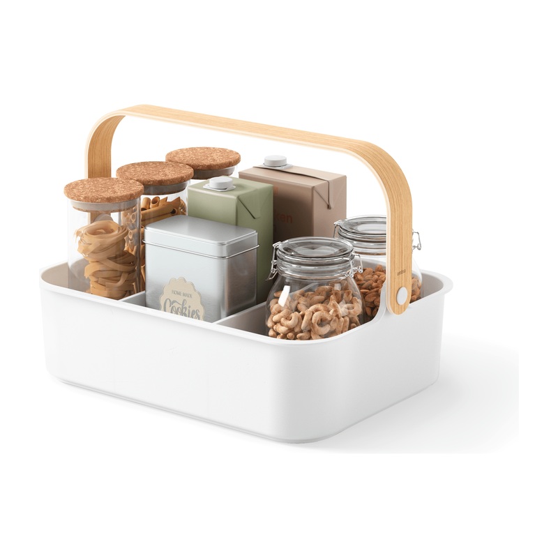 Bellwood Stackable Bins White/Natural