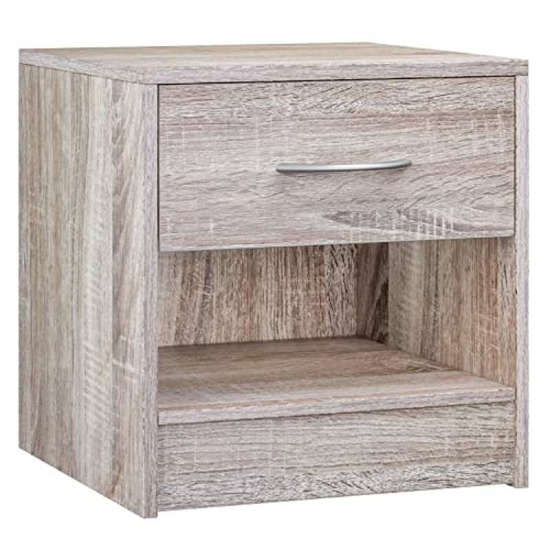 Casaria Comodino 41x39x28 cm Cassetto Portaoggetti con Maniglia Camera da letto Ripiano Aperto