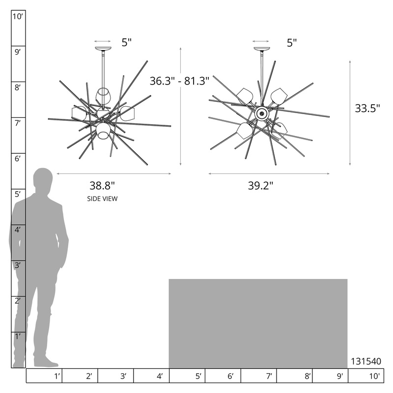Griffin Starburst Pendant Ink Cool Grey Glass (YL)