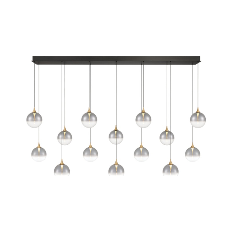 Iissa 14-Light 72″ Chandelier Gold Smoked Glass