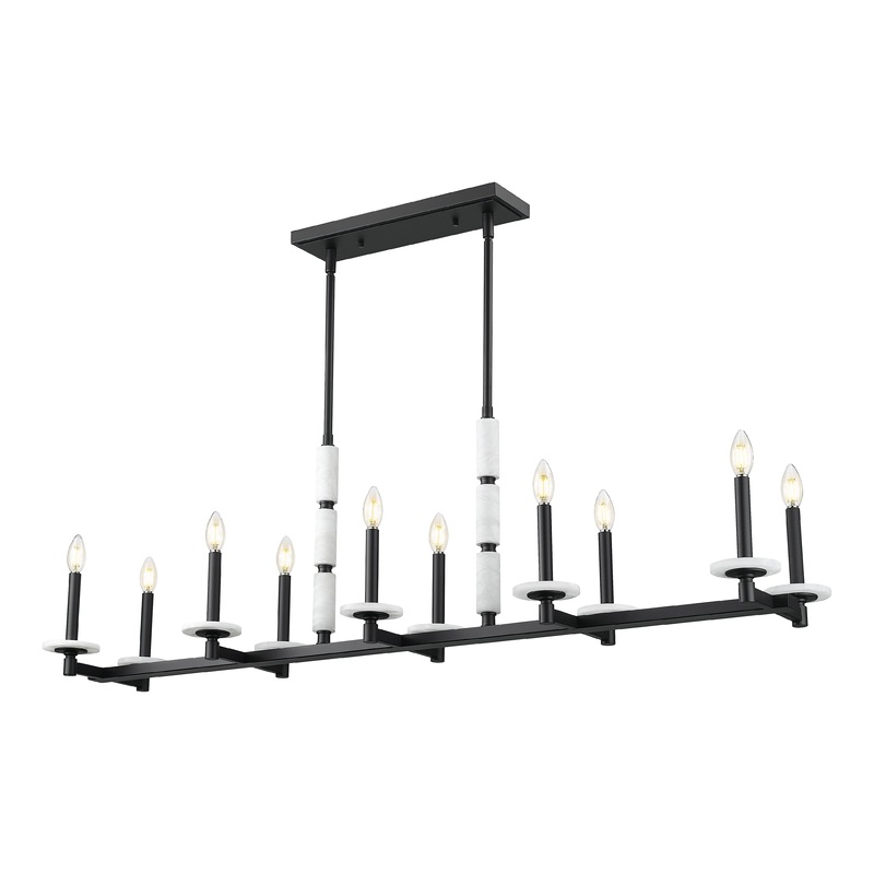 Kaden 10-Light Linear Chandelier Matte Black