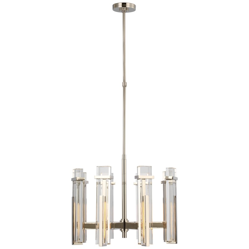 LED Chandelier from the Malik Collection in Polished Nickel Finish by Visual Comfort Signature