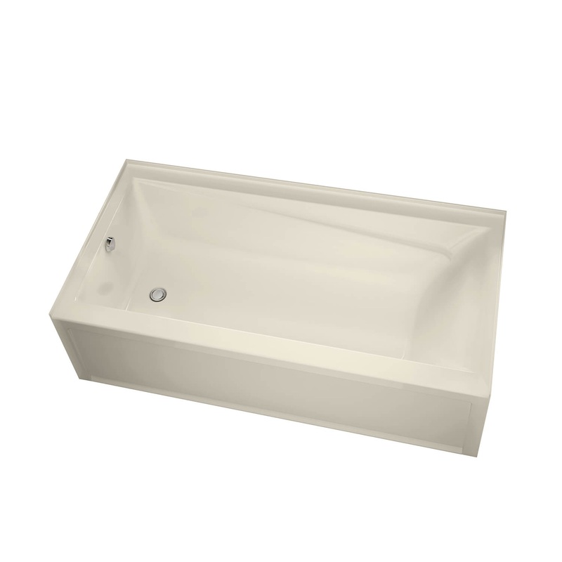 MAAX 105456-R-108-004 New Town 6032 IFS Acrylic Alcove Right-Hand Drain Aerosens Bathtub in Bone