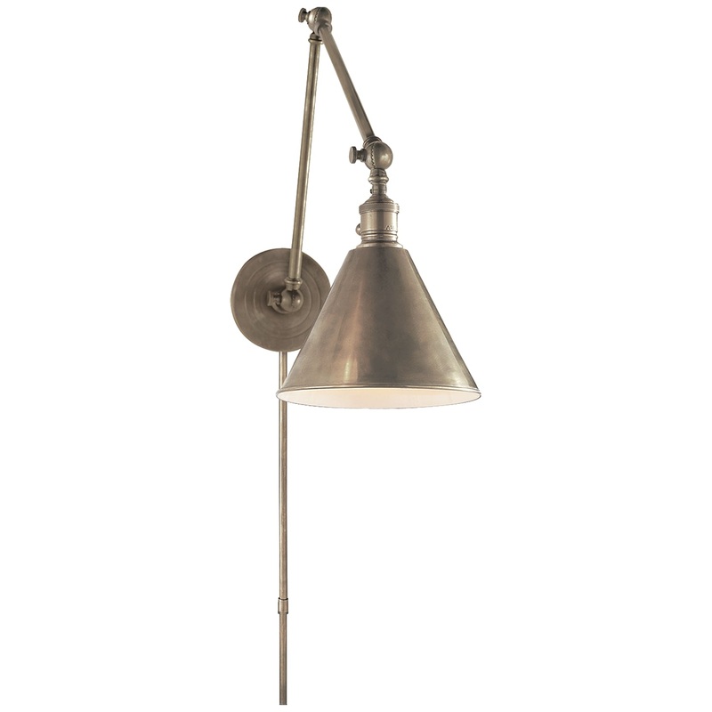 One Light Wall Sconce from the Boston Functional Collection in Antique Nickel Finish by Visual Comfort Signature