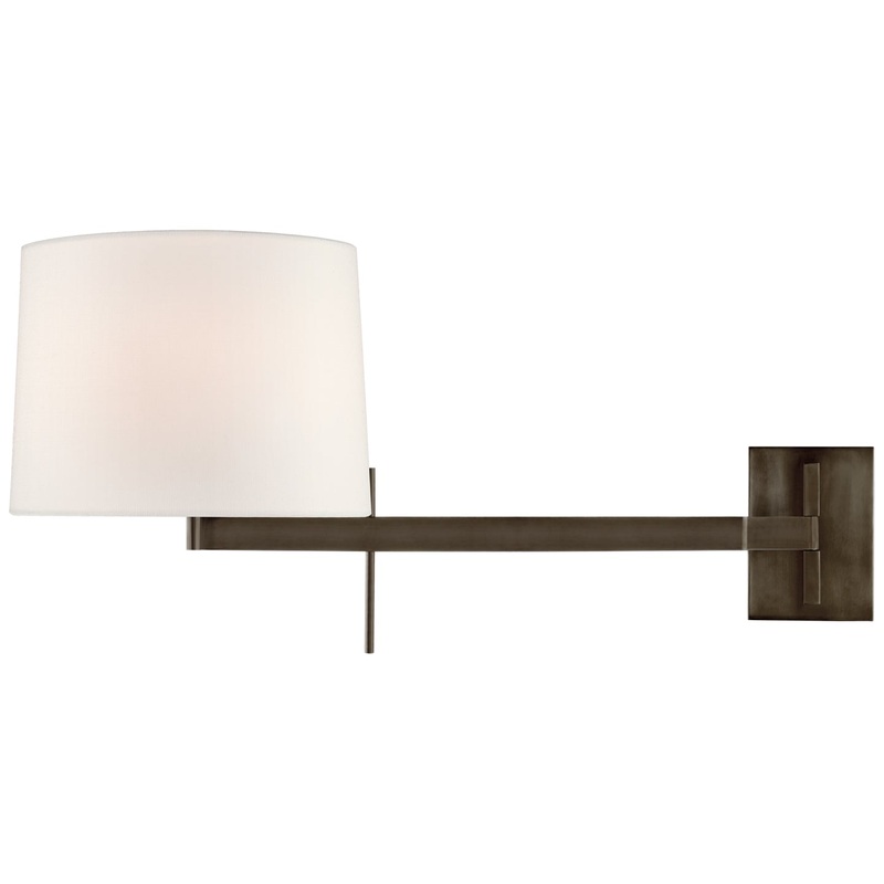 One Light Wall Sconce from the Sweep Collection in Bronze Finish by Visual Comfort Signature