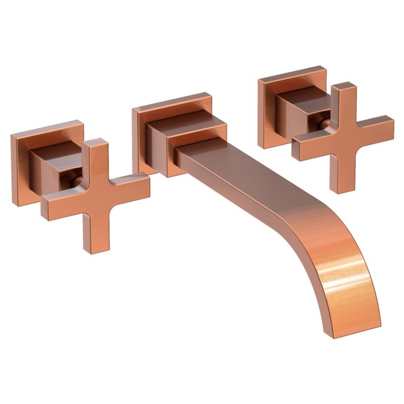 Secant Two Handle Wall-Mount Bathroom Faucet – Antique Copper