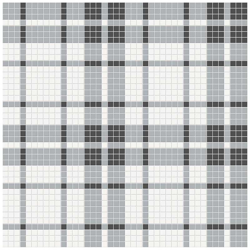 Soho Dawn Blend Plaid Pattern Matte Porcelain Mosaics. 1 Sheet = 1.24 Sq. Ft.