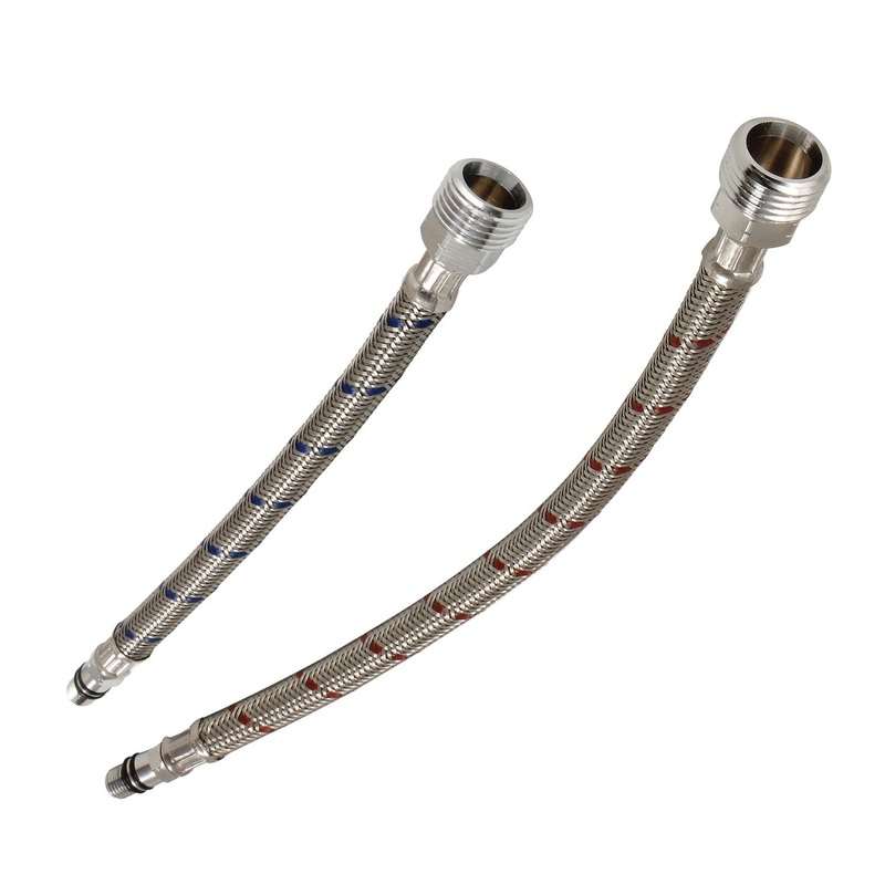 Steeloom KSSL154 9″ & 12″ Supply Line, Male 3/8″ UNF x Male 1/2″ NPSM, Stainless Steel