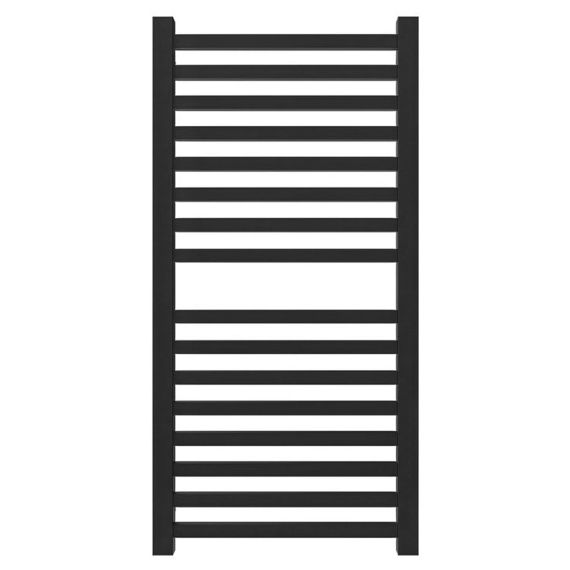 Towel Warmer Quadro 16 Square Bar Hardwire 751 BTU 21 x 42 Inch Matte Black 304 Stainless Steel