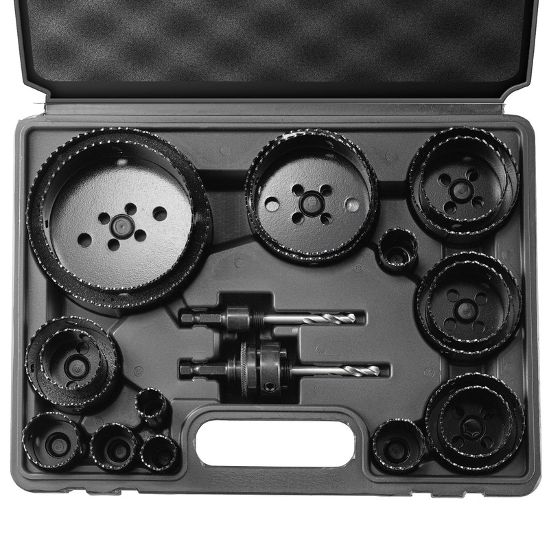 VEVOR Hole Saw Kit, 18 PCS Saw Blades, 6 Drill Bits, 1 Hex Wrench, Bi Metal M42 Hole Saw Set with Carrying Case, General Purpose Size from 3/4″ to 4-1/2″, Ideal for Wood Board, Iron and Plastic Plate