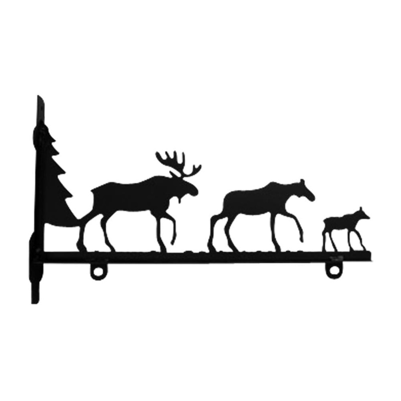 Village Wrought Iron SGB-222-24 Moose Family Sign Bracket 24 Inch