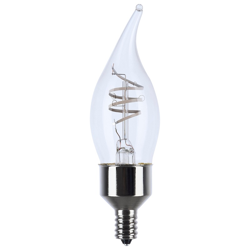 4 Watt LED – Reminiscent – Flex Gray Coil Filament – CA11 – Candelabra Base – 2700K CCT – Clear – 120 Volt – 2pk by Satco