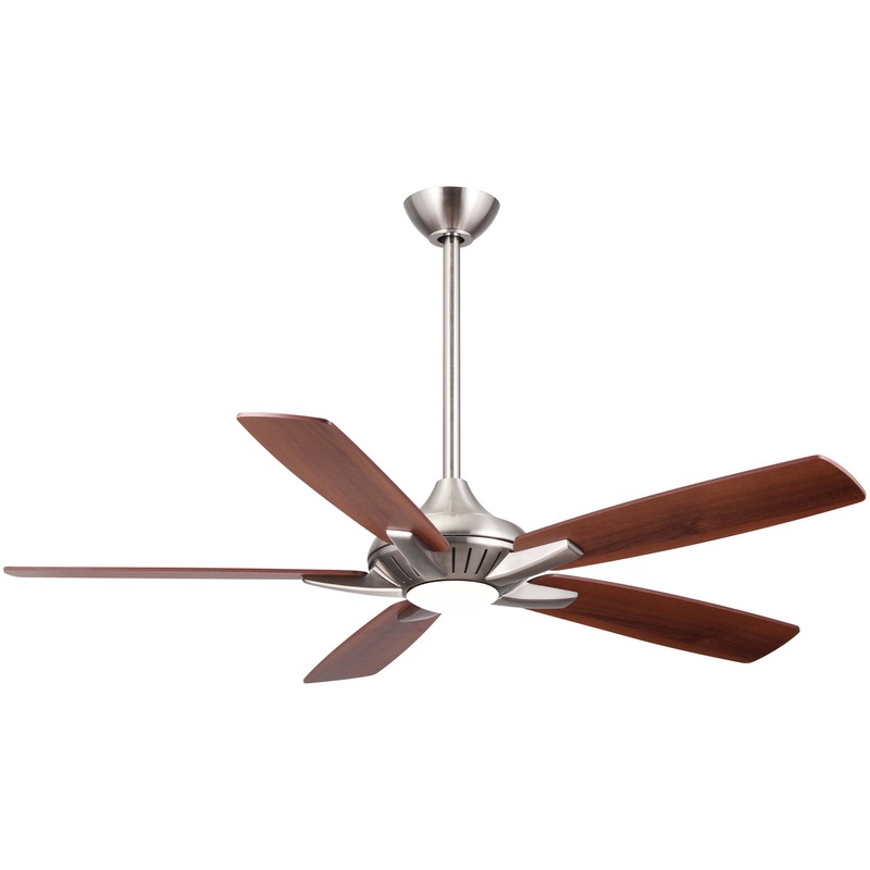 52″ 5-blade Dyno 52″ Ceiling Fan by Minka Aire (Dry Rated) Brushed Nickel/Medium Maple Dark Walnut
