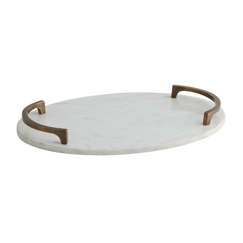 Arteriors 4778 Collie Tray White Marble