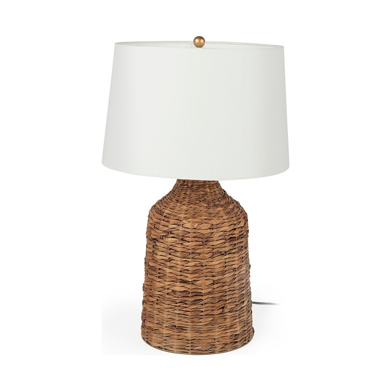 Campanile Table Lamp Brown Wicker