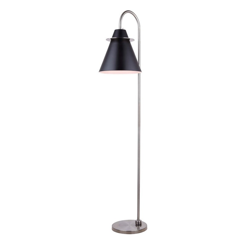 Canarm IFL1076A66BKN Talia One Light Floor Lamp Brushed Nickel/Matte Black (Discontinued)