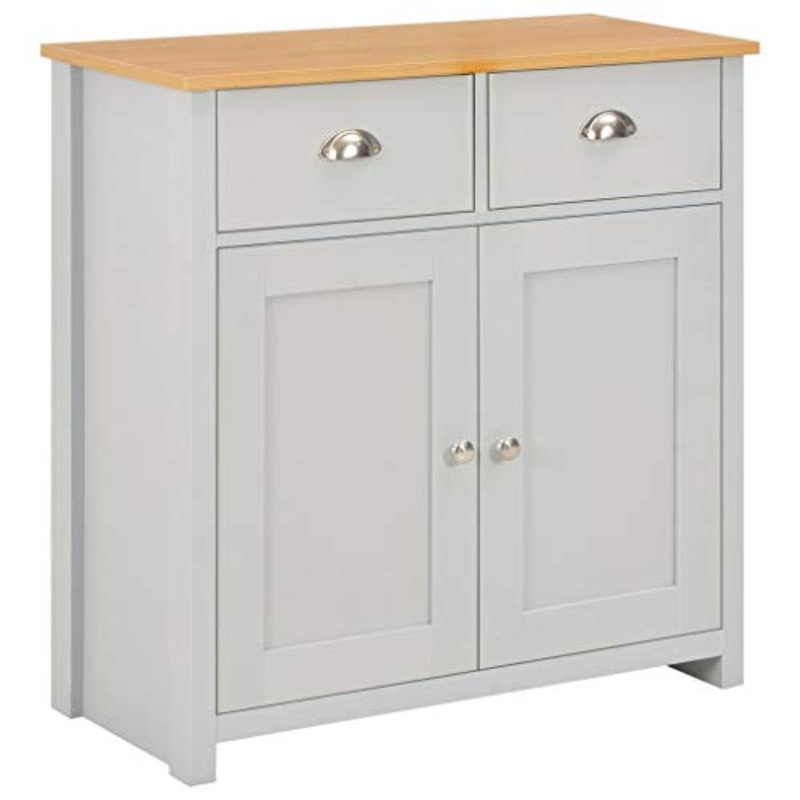 Festnight Credenza Moderna Grigio,Credenza da Cucina,Credenza con Cassetti,Credenza Sala da Pranzo,Credenza da Salotto,Credenza Soggiorno 79x35x81 cm
